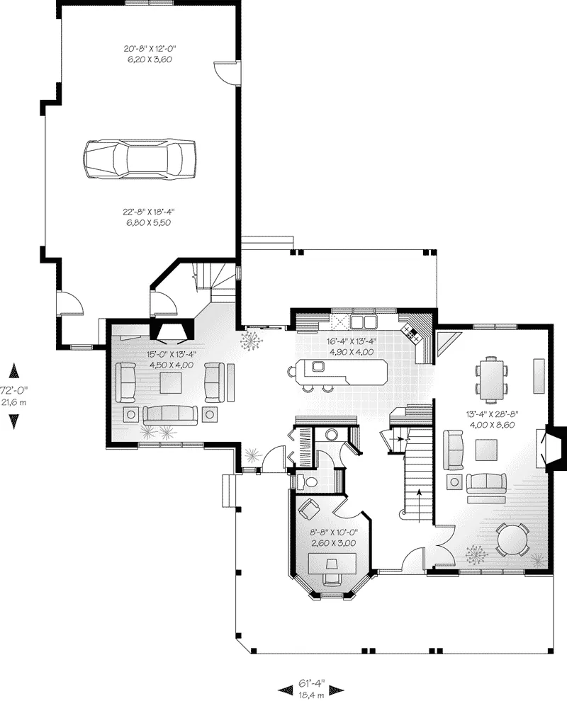 Southern House Plan First Floor - Holberg Arts And Crafts Home 032D-0049 - Search House Plans and More