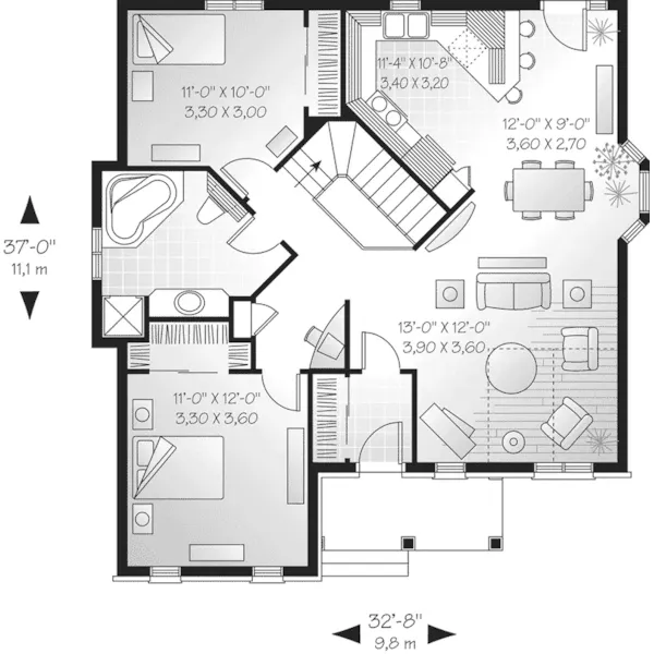 Ranch House Plan First Floor - Hanover Woods Ranch Home 032D-0093 - Search House Plans and More