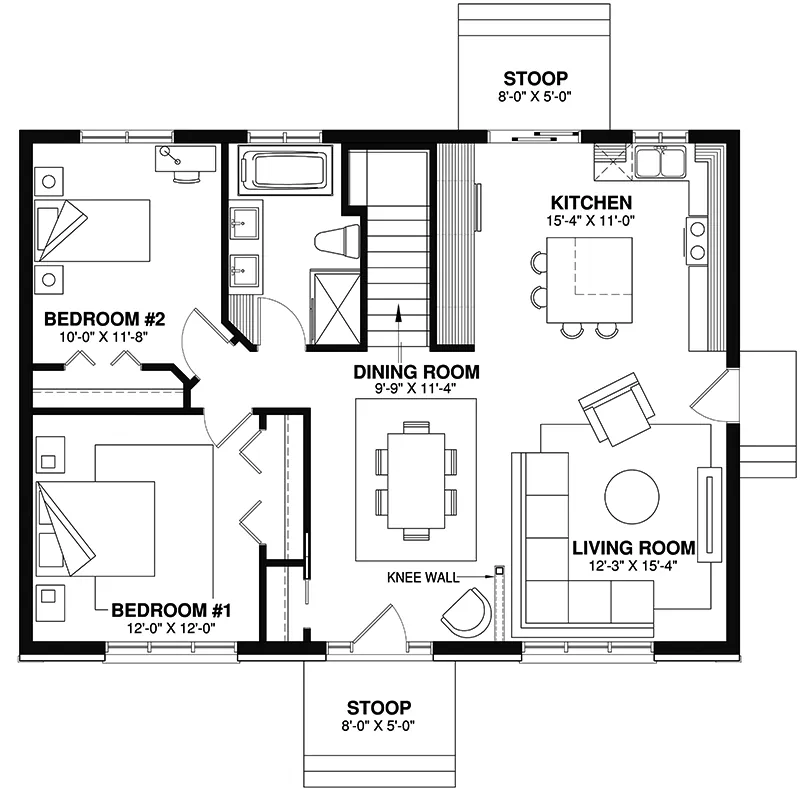 Country House Plan First Floor - Sedalia Ranch Home 032D-0096 - Shop House Plans and More