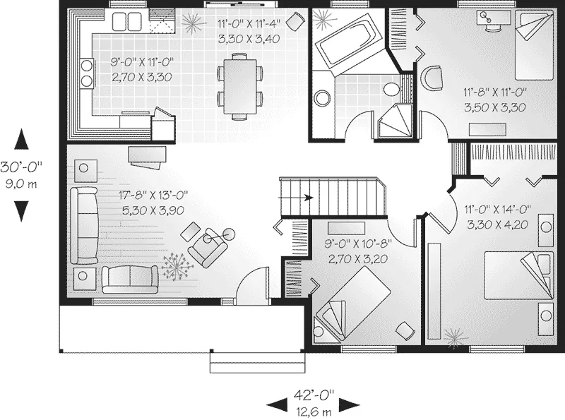 Ranch House Plan First Floor - Romney Country Ranch Home 032D-0098 - Shop House Plans and More
