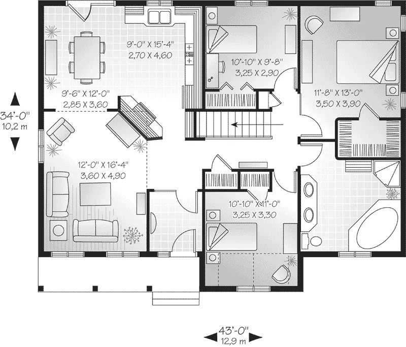 Traditional House Plan First Floor - Holcomb Hill One-Story Home 032D-0104 - Search House Plans and More