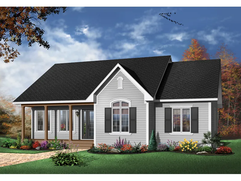 Country House Plan Front Photo 03 - Wintertrail Sunbelt Home 032D-0106 - Shop House Plans and More