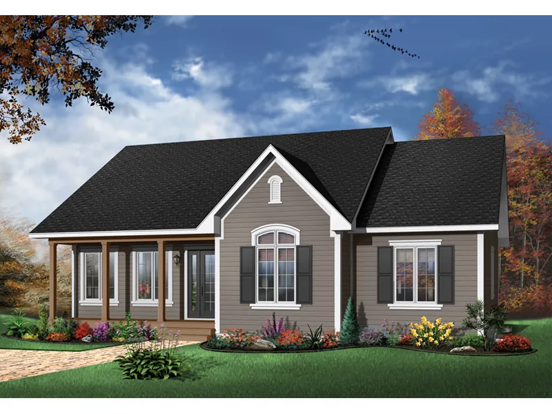 Traditional House Plan Front Photo 04 - Wintertrail Sunbelt Home 032D-0106 - Shop House Plans and More