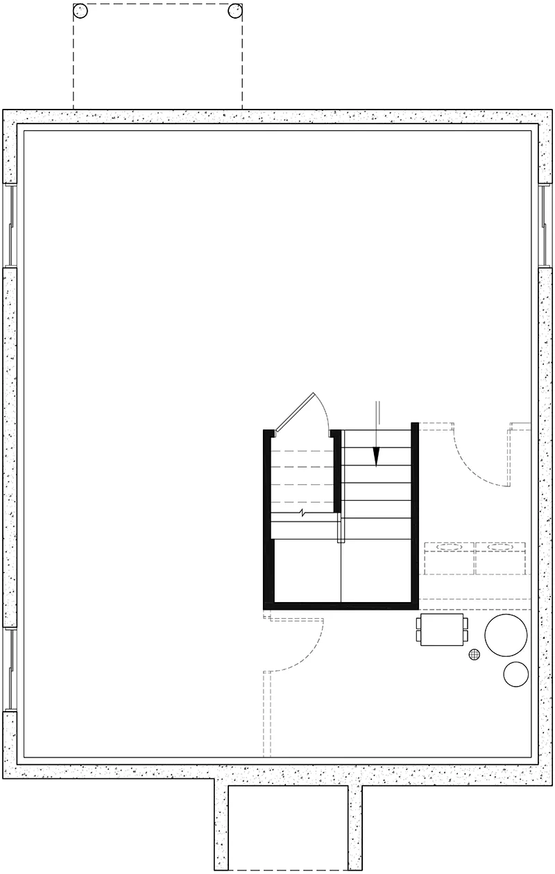 Ranch House Plan Basement Floor - Barnstable Narrow Lot Home 032D-0107 - Search House Plans and More