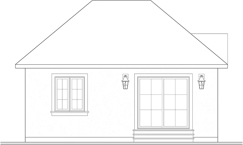Arts & Crafts House Plan Rear Elevation - Barnstable Narrow Lot Home 032D-0107 - Search House Plans and More