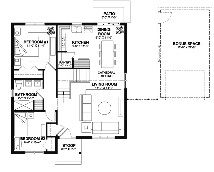Traditional House Plan First Floor - La Prairie Narrow Lot Home 032D-0111 - Shop House Plans and More