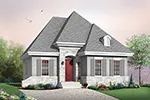 Vacation House Plan Front Image - Danbury Hollow Narrow Lot Home 032D-0116 - Search House Plans and More