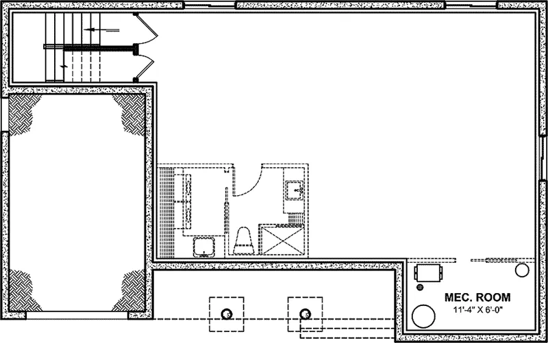 Contemporary House Plan Basement Floor - Juanita Sunbelt Home 032D-0126 - Search House Plans and More