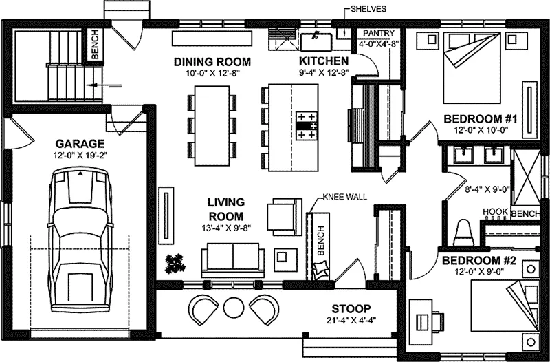 Country House Plan First Floor - Juanita Sunbelt Home 032D-0126 - Search House Plans and More