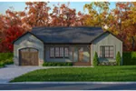 Contemporary House Plan Front Photo 01 - Juanita Sunbelt Home 032D-0126 - Search House Plans and More