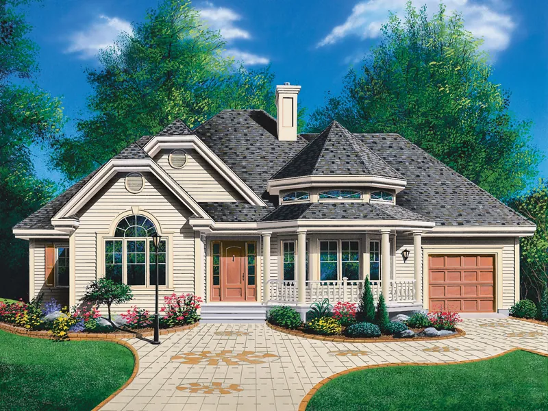 Ranch House Plan Front Image - Bayberry Hill Victorian Home 032D-0140 - Search House Plans and More