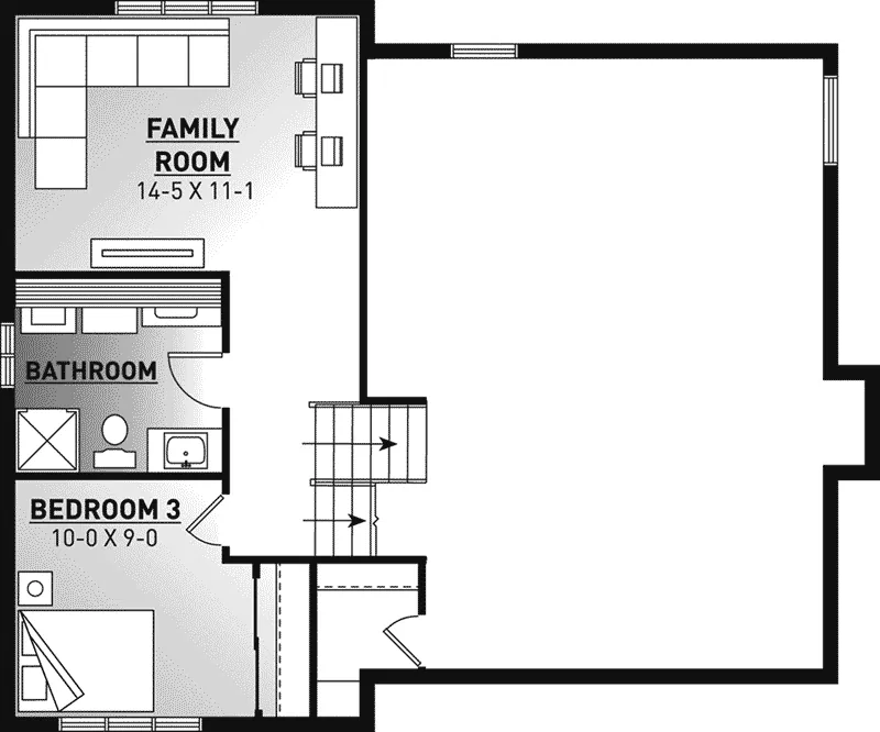 Ranch House Plan Lower Level Floor - Lyndon Country Home 032D-0141 - Shop House Plans and More