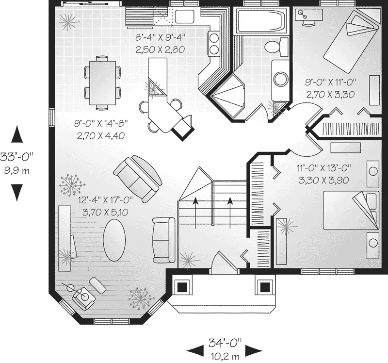 Southern House Plan First Floor - Belfort Narrow Lot Home 032D-0158 - Search House Plans and More