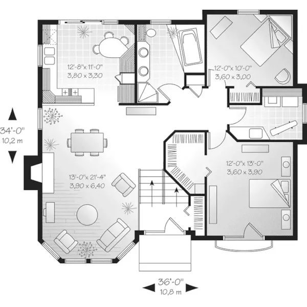 Victorian House Plan First Floor - Georgetown Hill Victorian Home 032D-0174 - Search House Plans and More