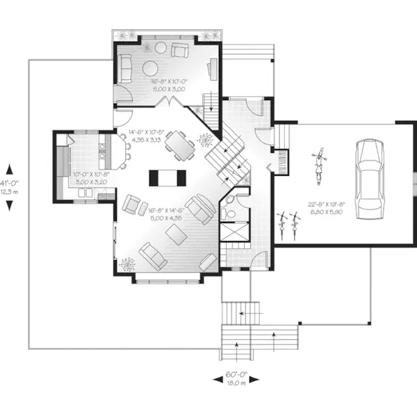 Waterfront House Plan First Floor - Sweden Waterfront Home 032D-0175 - Shop House Plans and More