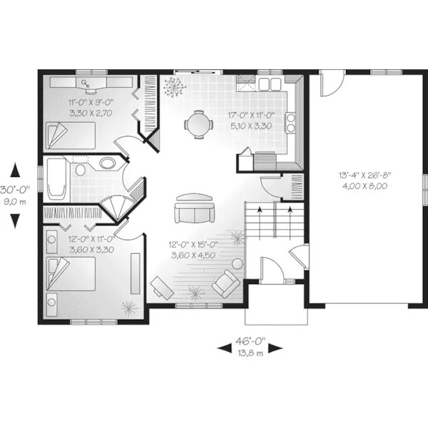 Country House Plan First Floor - Treadwell Split-Level Home 032D-0180 - Shop House Plans and More