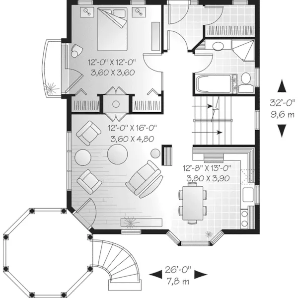 Country House Plan First Floor - Peacock Point Farmhouse 032D-0200 - Shop House Plans and More