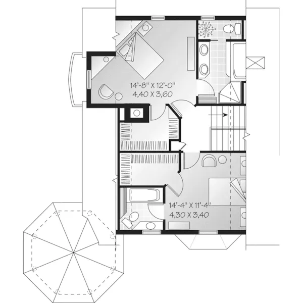 Country House Plan Second Floor - Peacock Point Farmhouse 032D-0200 - Shop House Plans and More