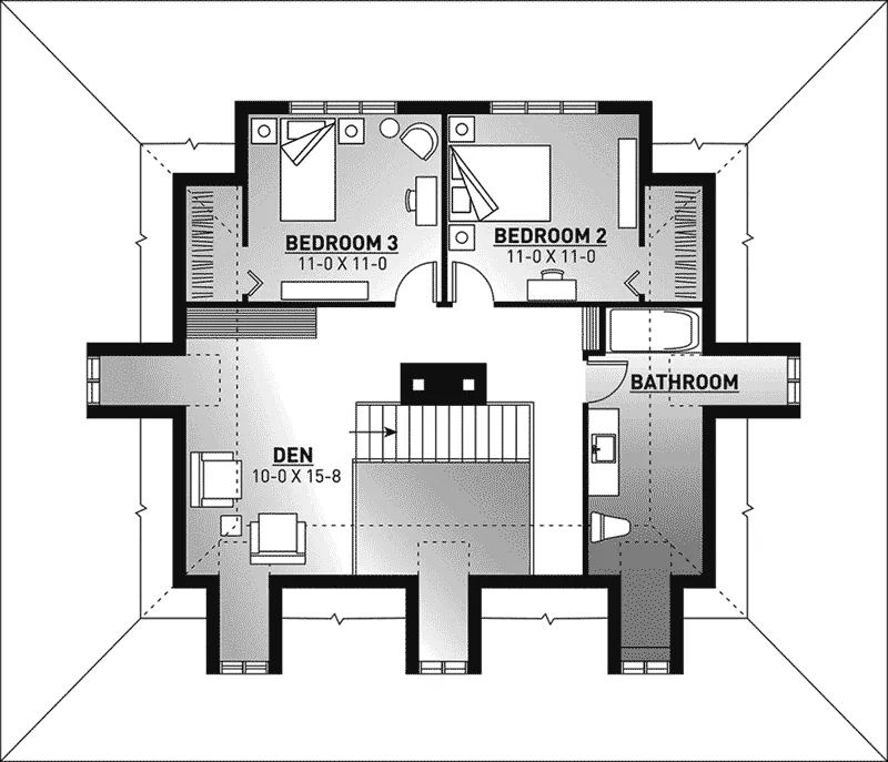 Southern House Plan Second Floor - Roslyn Hill Colonial Home 032D-0203 - Shop House Plans and More