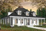 Southern House Plan Front Photo 01 - Roslyn Hill Colonial Home 032D-0203 - Shop House Plans and More