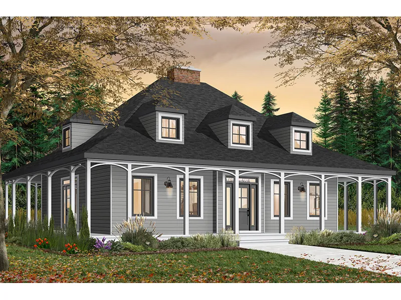 Farmhouse Plan Front Photo 02 - Roslyn Hill Colonial Home 032D-0203 - Shop House Plans and More