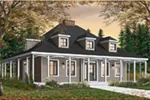 Farmhouse Plan Front Photo 03 - Roslyn Hill Colonial Home 032D-0203 - Shop House Plans and More
