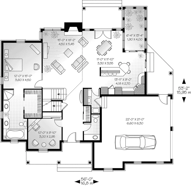European House Plan First Floor - Sanderling Arts And Crafts Home 032D-0215 - Shop House Plans and More