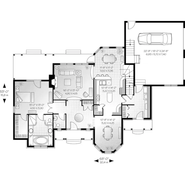 Traditional House Plan First Floor - Durant Park Country Home 032D-0217 - Search House Plans and More