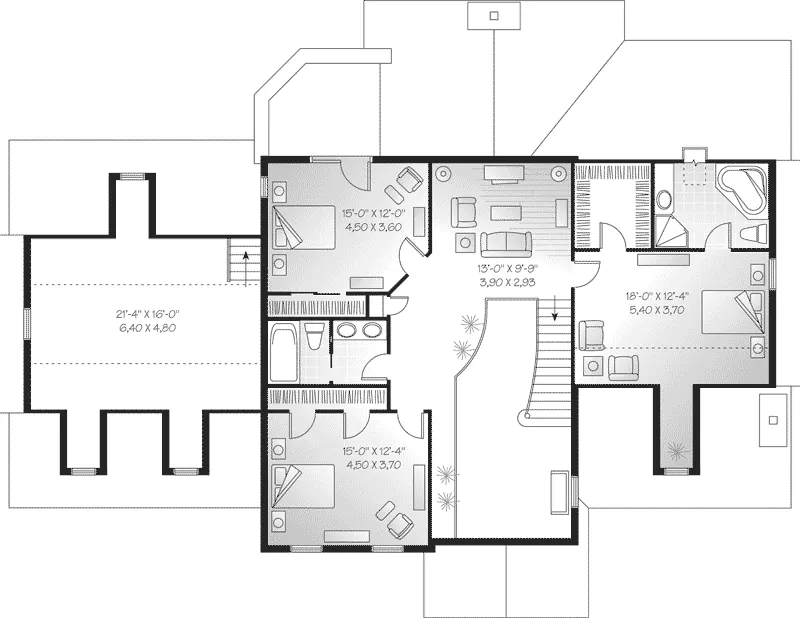 Colonial House Plan Second Floor - Belcross Colonial Home 032D-0218 - Search House Plans and More