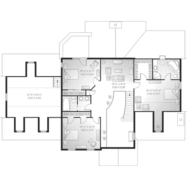 Southern House Plan Second Floor - Belcross Colonial Home 032D-0218 - Search House Plans and More