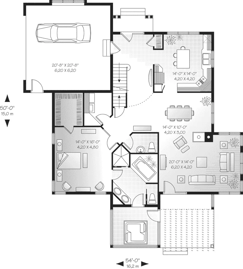 Neoclassical House Plan First Floor - Engelhead Neoclassical Home 032D-0220 - Search House Plans and More