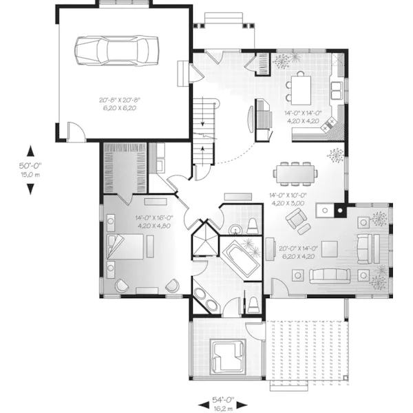 Neoclassical House Plan First Floor - Engelhead Neoclassical Home 032D-0220 - Search House Plans and More