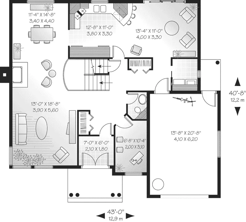 Modern House Plan First Floor - Stanhope Forest Classic Home 032D-0226 - Shop House Plans and More
