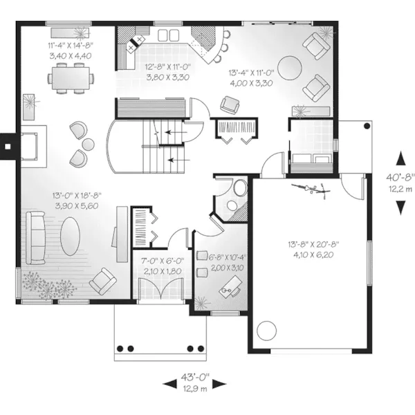 Contemporary House Plan First Floor - Stanhope Forest Classic Home 032D-0226 - Shop House Plans and More