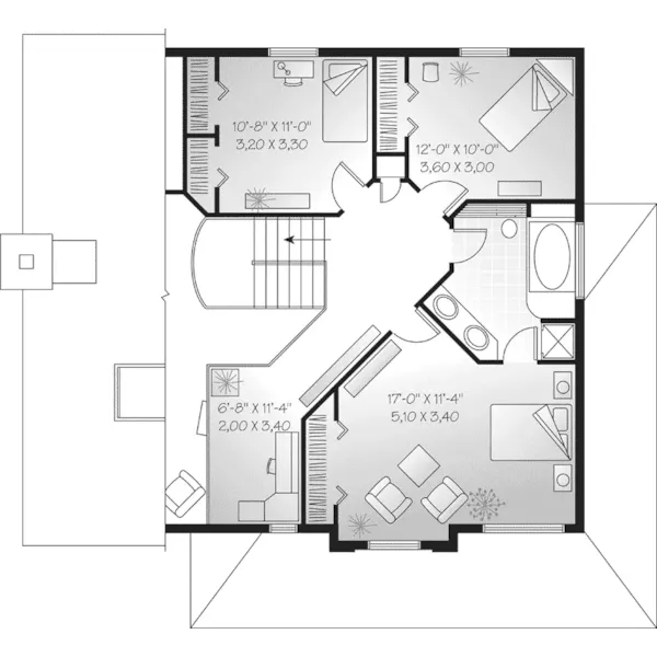 Contemporary House Plan Second Floor - Stanhope Forest Classic Home 032D-0226 - Shop House Plans and More