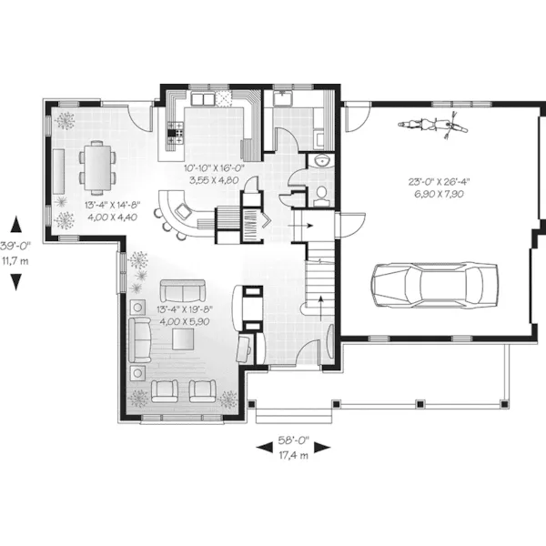 Traditional House Plan First Floor - Bethel Farm European Home 032D-0228 - Search House Plans and More