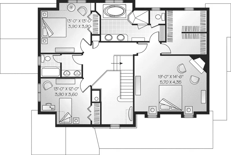 Farmhouse Plan Second Floor - Bethel Farm European Home 032D-0228 - Search House Plans and More