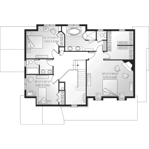 Traditional House Plan Second Floor - Bethel Farm European Home 032D-0228 - Search House Plans and More