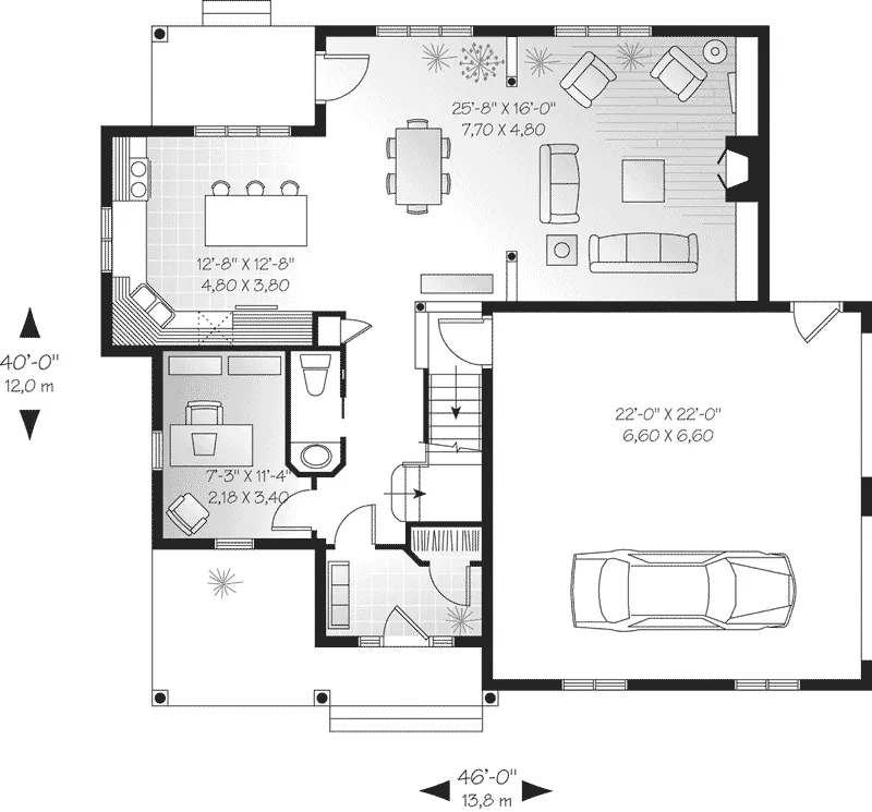 Country House Plan First Floor - Grantsboro Southern Home 032D-0229 - Search House Plans and More