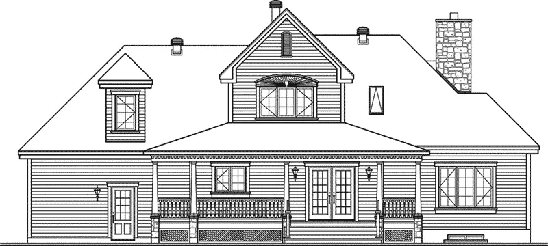 Country House Plan Rear Elevation - Laurenburg Country Farmhouse 032D-0231 - Shop House Plans and More