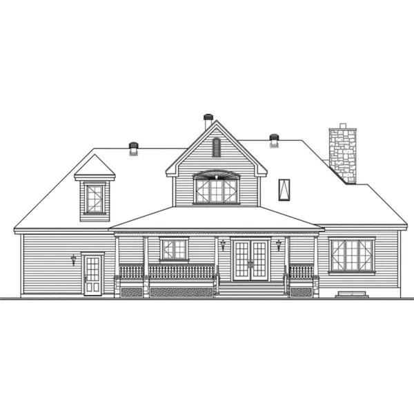 Traditional House Plan Rear Elevation - Laurenburg Country Farmhouse 032D-0231 - Shop House Plans and More