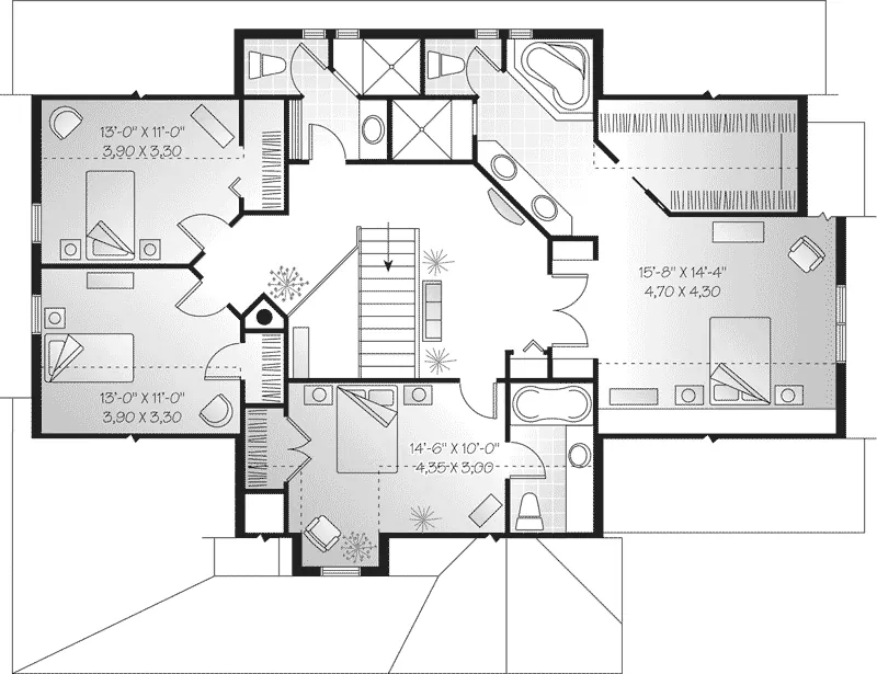 Farmhouse Plan Second Floor - Caswell Place Country Home 032D-0232 - Search House Plans and More