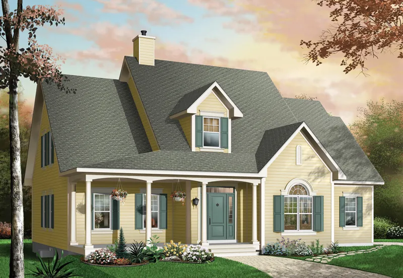 Farmhouse Plan Front Image - Caswell Place Country Home 032D-0232 - Search House Plans and More