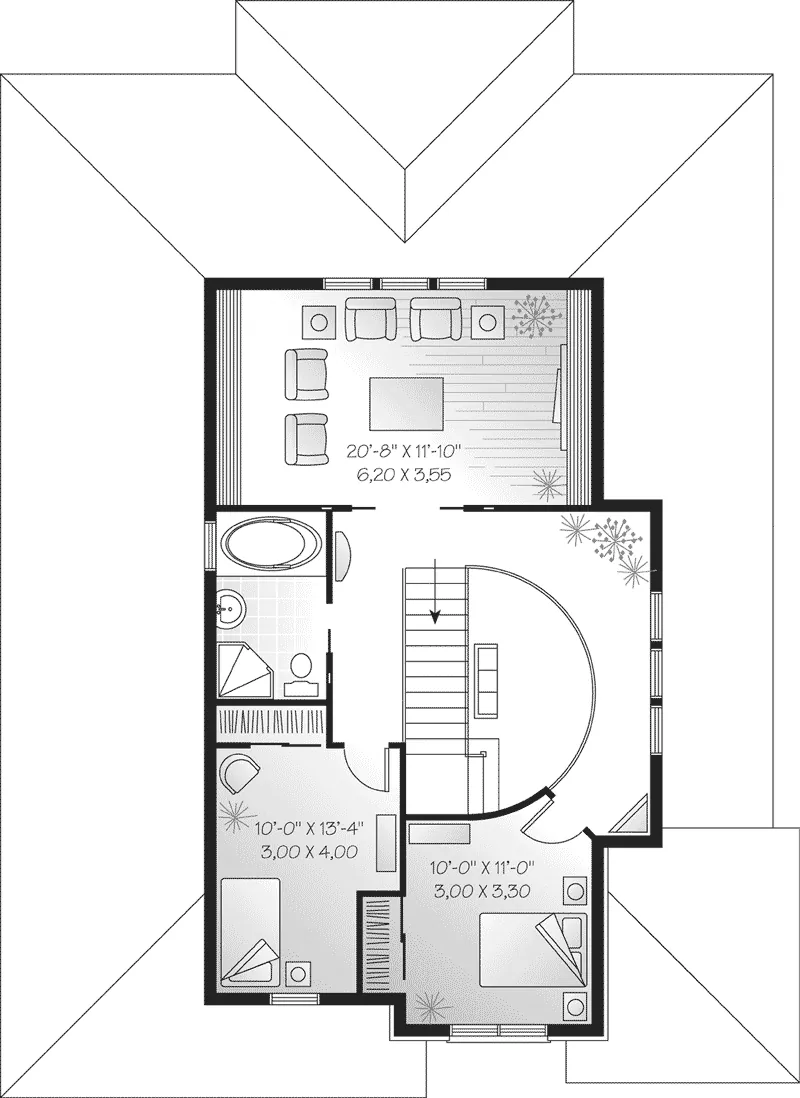 Second Floor - Verona Terrace European Home 032D-0235 - Shop House Plans and More