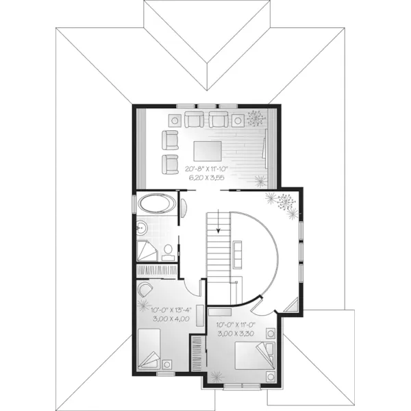 Second Floor - Verona Terrace European Home 032D-0235 - Shop House Plans and More