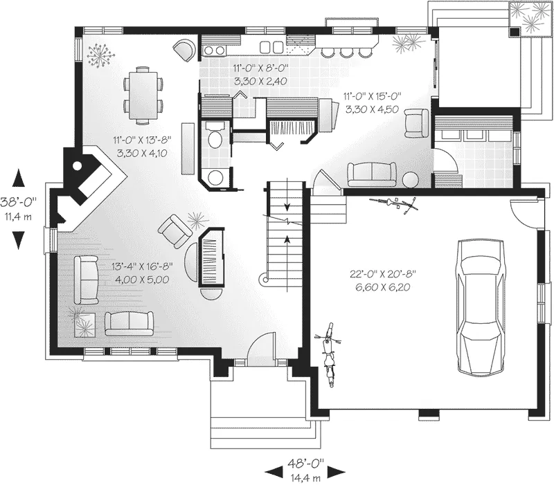First Floor - Kelford Traditional Home 032D-0236 - Search House Plans and More