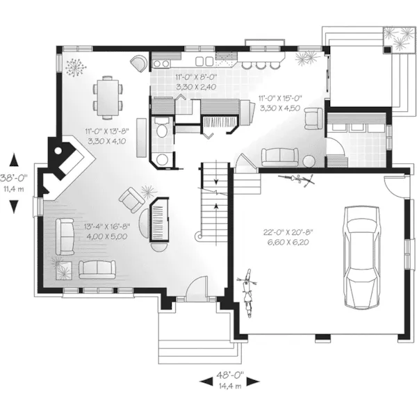 First Floor - Kelford Traditional Home 032D-0236 - Search House Plans and More