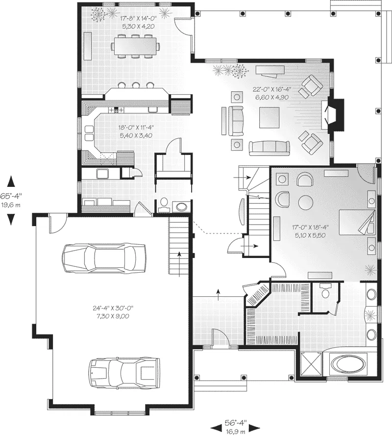 Southern House Plan First Floor - Harbinger Country Home 032D-0237 - Search House Plans and More