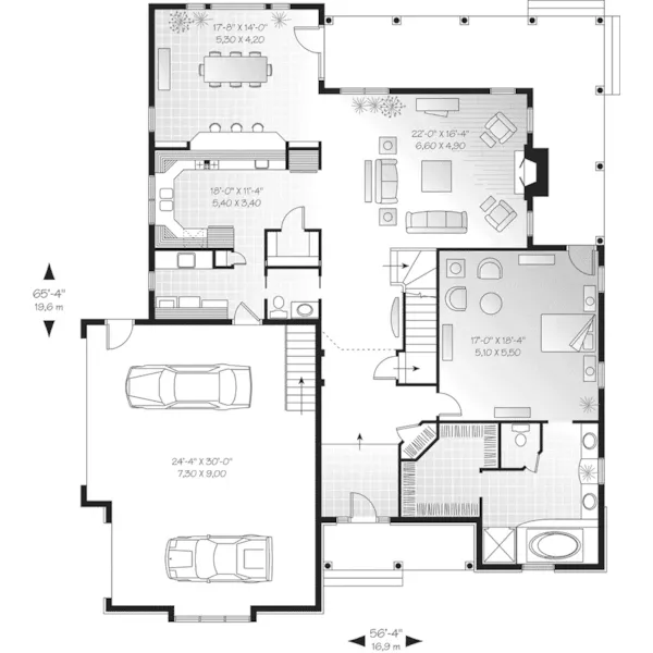 Traditional House Plan First Floor - Harbinger Country Home 032D-0237 - Search House Plans and More