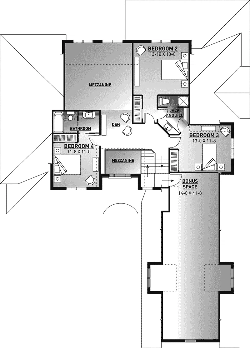 Traditional House Plan Second Floor - Olin Luxury Arts And Crafts Home 032D-0241 - Shop House Plans and More